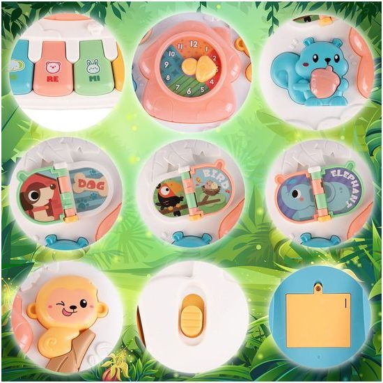 Edukační stoleček s piankem a zvuky 2v1 Opička