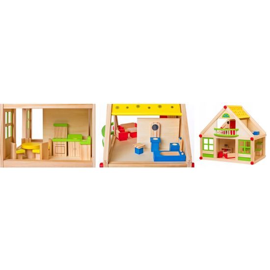 Doris dřevěný domeček pro panenky s balkónem