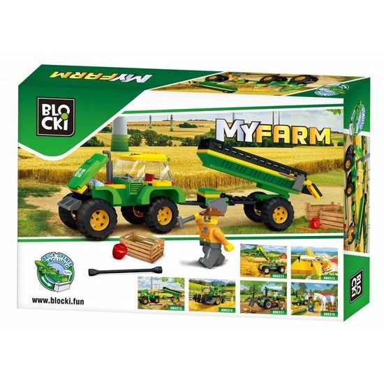 Blocki MyFarm stavebnice traktor s vlečkou 164 dílků