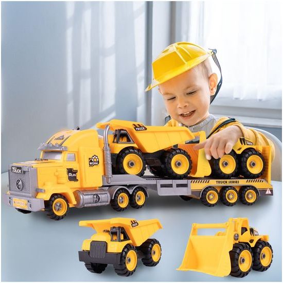 Šroubovací nákladní auto se stavebními stroji Engineering Team