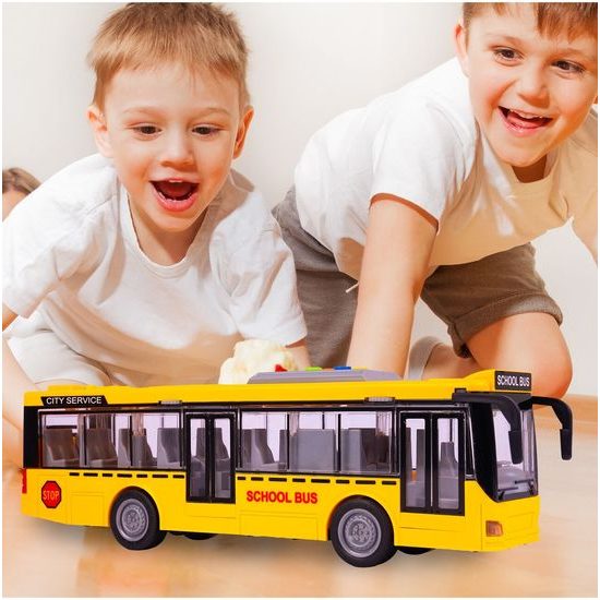Školní autobus na setrvačník se světly a zvuky City Service 1:16