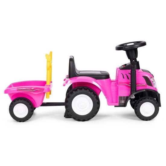 New Holland dětské odrážedlo traktor s přívěsem - růžové