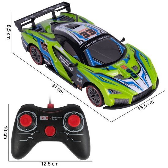 Autíčko na dálkové ovládání s LED podsvícením Speed Racing 1:12 - zelené