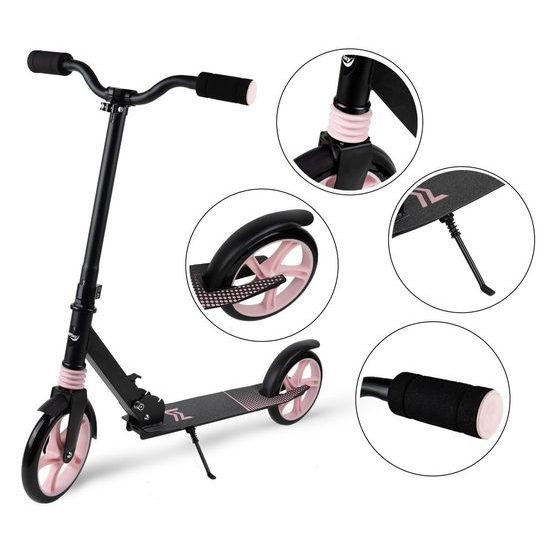 Dětská skládací koloběžka Black Scooter s růžovými koly