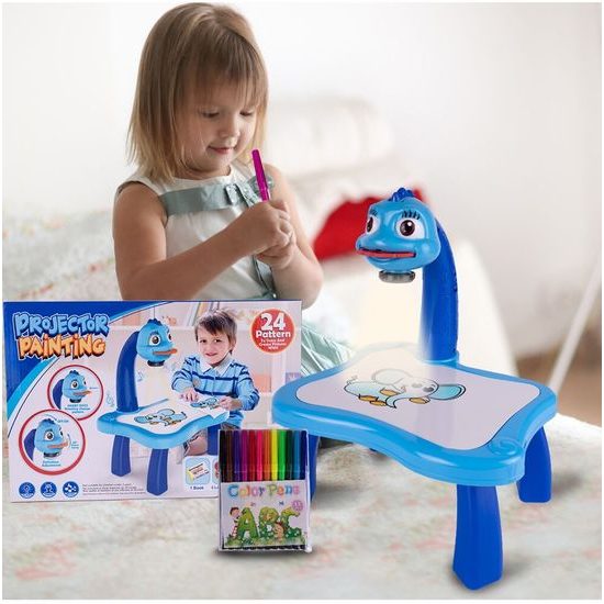 Projektor s kreslící tabulkou a 24 šablonami Dráček