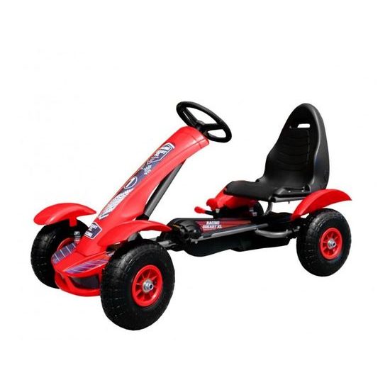 Dětská šlapací motokára s nafukovacími koly Formule 618 červená