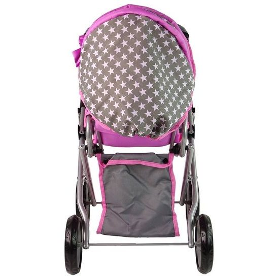 Kočárek pro panenky Alice 9346D kombinovaný šedo-růžový