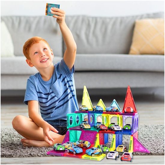 Magnetická stavebnice Magnet Blocks 68 dílů + 20 autíček