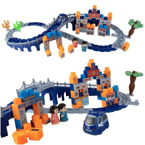 Policajná vláčikodráha so svetlom a zvukom Police Trail 65 súčasťí