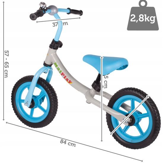 Dětské odrážedlo Nolan 12" šedo-modré