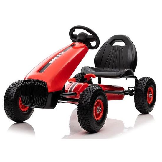 Dětská šlapací motokára s nafukovacími koly Formule 208 - červená
