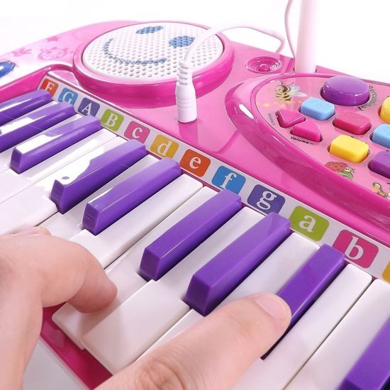 Dětské elektronické klávesy s mikrofonem a nahráváním Music Keyboard růžové