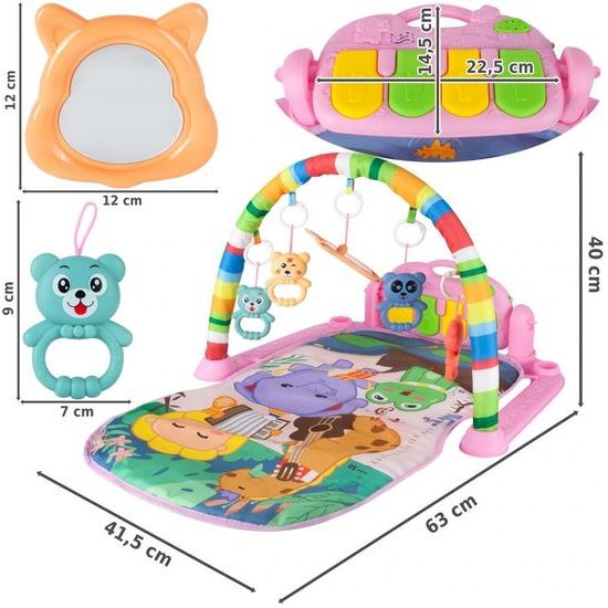 Hrací deka s piankem Harmonika růžová