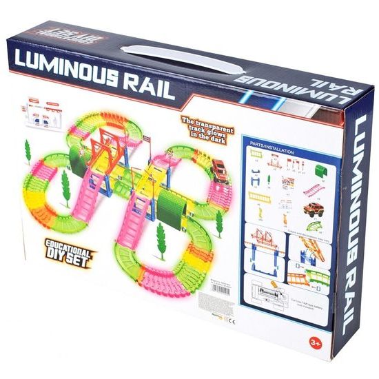Svítící autodráha s autíčkem na baterie 135 dílků Luminous Rail