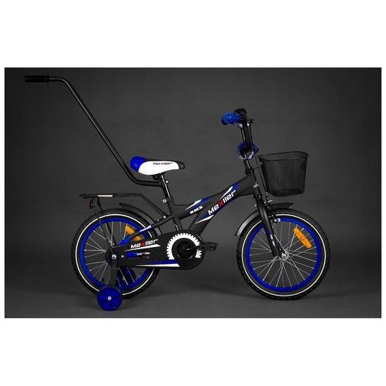 Mexller dětské kolo BMX 16" s vodící tyčí černomodré