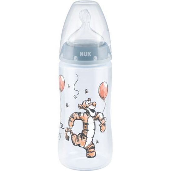 Nuk Láhev Disney indikátor teploty, silikonová savička, 300ml, 0-6m