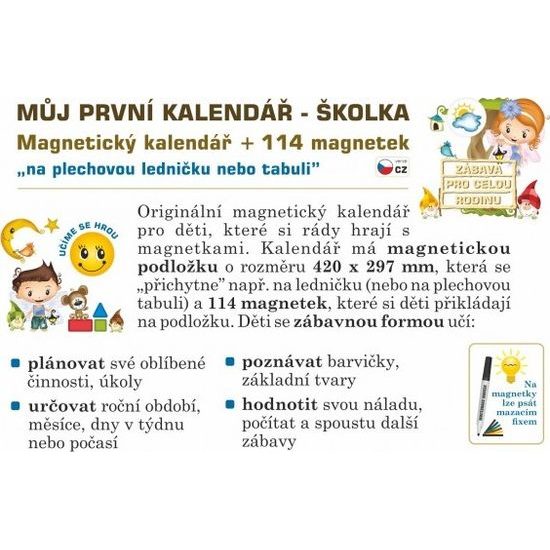 Kalendář magnetický - Školka 114ks magnetek