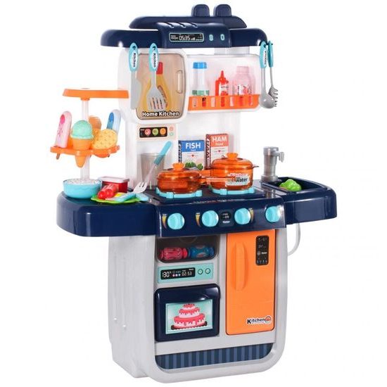 Dětská kuchyňka se zvuky a párou Home Kitchen modrá
