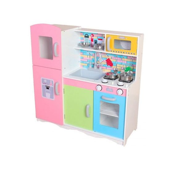 Ecotoys dětská dřevěná kuchyňka Pastelová