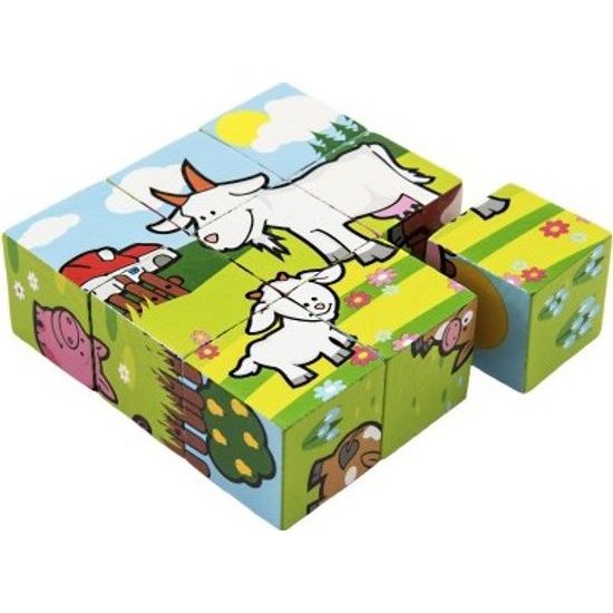 Dřevěné Kostky - Moje první zvířátka 9ks