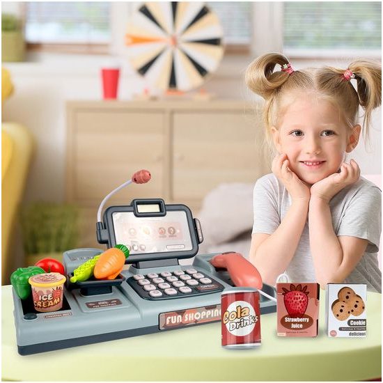 Dětská elektronická pokladna s váhou a pohyblivým pásem Fun Shopping
