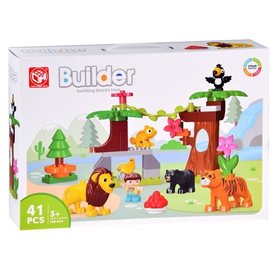 Konstrukční stavebnice se zvířátky Animal Jungle 41 dílků