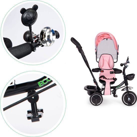 Ecotoys dětská tříkolka s otočným sedadlem Trike 2v1 růžová