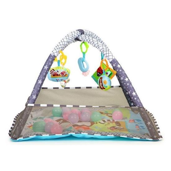 Ecotoys hrací deka 2v1 s 18 míčky Play Ball šedá