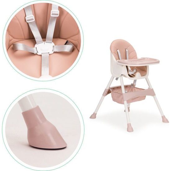 Ecotoys jídelní židlička 2v1 Pink HC823 růžová