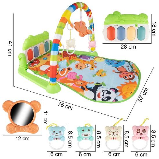 Dětská hrací deka s piankem Pedal Piano - modrá