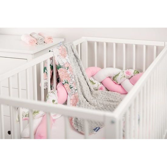 SVĚTLÁ DEKA MINKY 75 x 100 ŠEDÉ KVĚTY