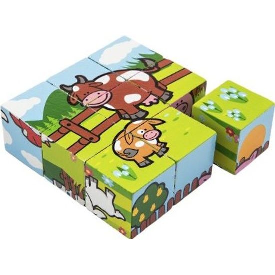 Dřevěné Kostky - Moje první zvířátka 9ks