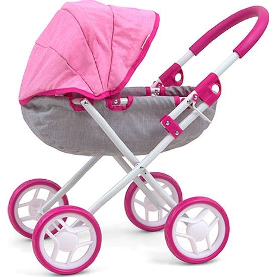 Hluboký kočárek pro panenky MILLY MALLY Dori Prestige Pink