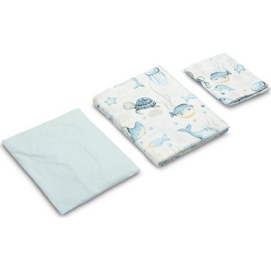 Dětská sada do postýlky polštář a peřina 3ks vodní svět