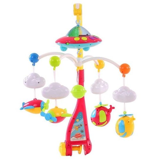 Haunger kolotoč nad postýlku s dálkovým ovladačem a projektorem