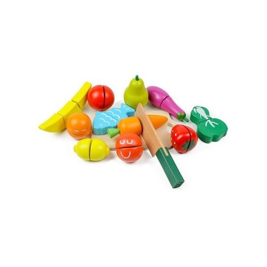 Ecotoys sada dřevěného ovoce a zeleniny v boxu