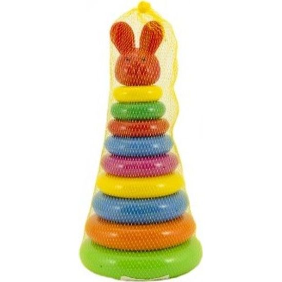 Skládanka - pyramida s kroužky - mix 2 druhy