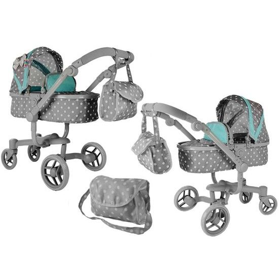 Alice velký kočárek pro panenky Moderno 5294 šedo-mentolový