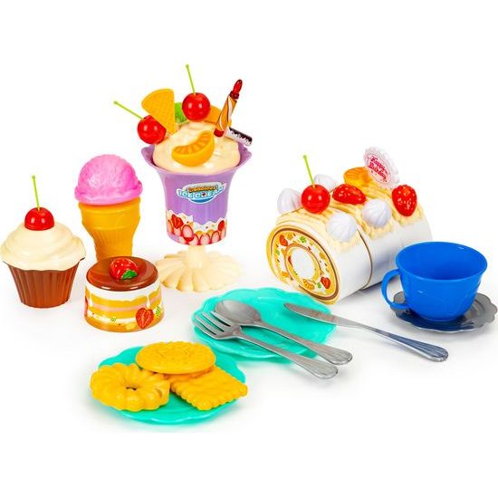 Ecotoys narozeninová sada Dort modrá 80 součástí