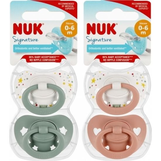 Šidítko NUK Signature 0-6m 2ks holka 0-6 m