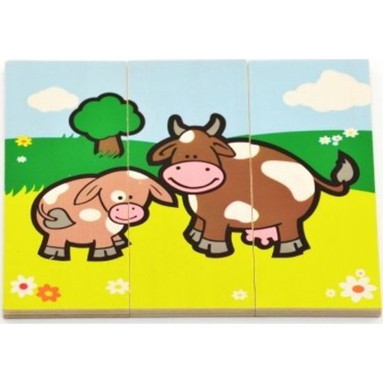 Dřevěné Puzzle Moje první zvířátka 18 dílků pro nejmenší