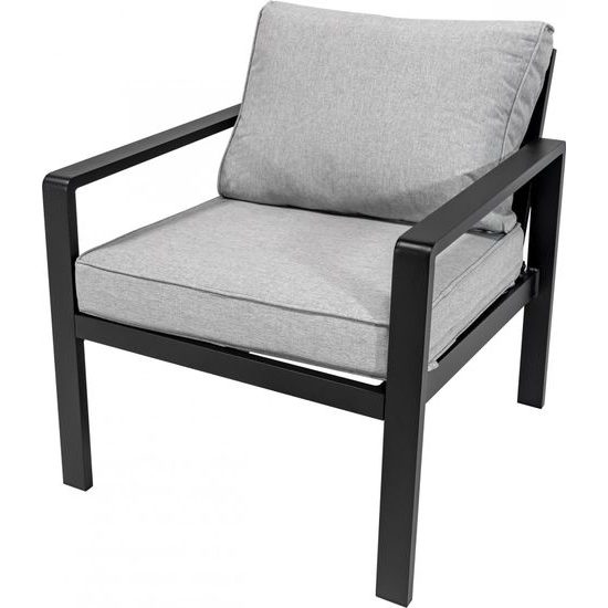 Hliníkový zahradní nábytek Pohovka + dvě křesla + stůl šedá/antracit