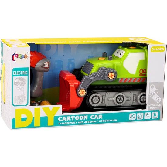 Pásový bagr k sestavení DIY-zelený