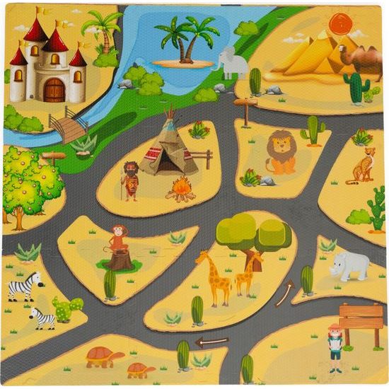 Ecotoys pěnová puzzle hrací deka Zvířátka 93 x 93 cm