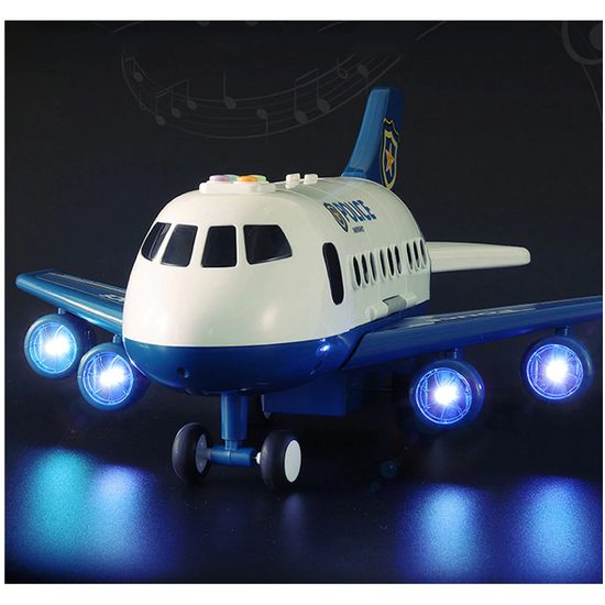 Interaktivní letadlo s autíčky, světly a zvuky Police Airplane