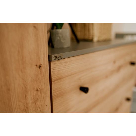 Přebalovací komoda Klups Pauline Dub/Grafit