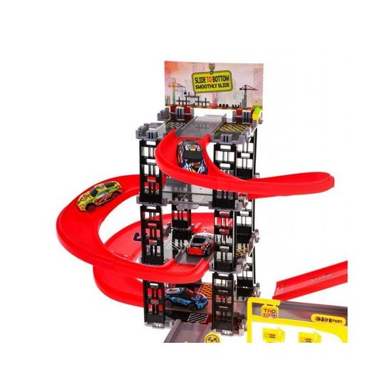 Majlo Toys parkovací garáž se zvuky + 8 autíček Building Parking