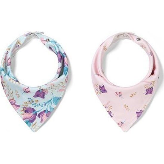 Dětský šátkový bryndáček - kytičky 2ks