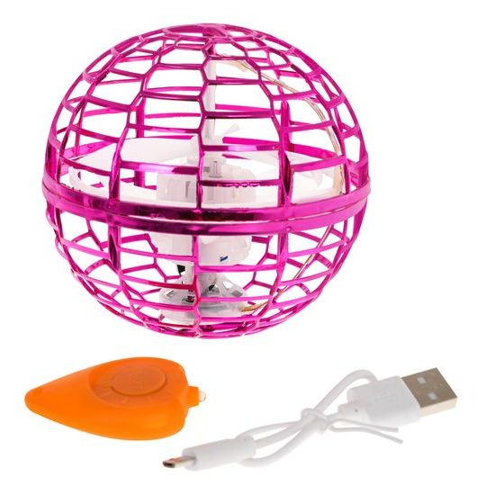 Létající koule s dálkovým ovladačem Flying Spinner - růžová