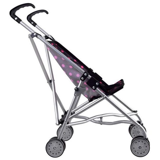 Golfový kočárek pro panenky Alice černý s puntíkama